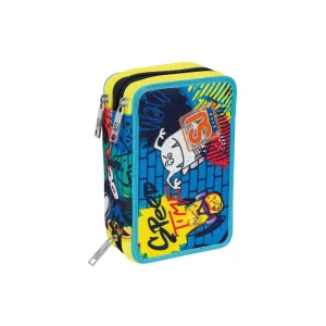 Store Astuccio 3 Zip Sj Gang Etichetta In Gomma Personalizzata Scuola
