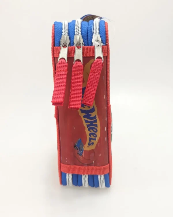 Outlet Astuccio Con Tre Cerniere E Tre Scomparti Di , In Robusto Poliestere, Completo Di Cancelleria, 18 Pennarelli File Giotto E 18 Matite Colorate Scuola