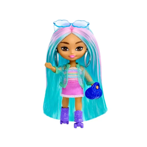 Shop Extra Mini Minis, Bambola Con Capelli Blu, Mini Giocattoli, Abito Sportivo E Pattini A Rotelle, Abiti E Accessori , Giocattolo Per Bambini, 3+ Anni, Hln45 Macchinine Bambini