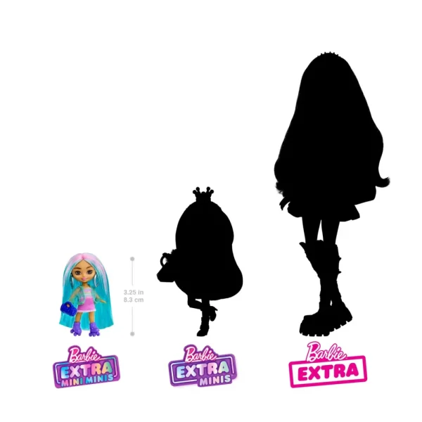 Shop Extra Mini Minis, Bambola Con Capelli Blu, Mini Giocattoli, Abito Sportivo E Pattini A Rotelle, Abiti E Accessori , Giocattolo Per Bambini, 3+ Anni, Hln45 Macchinine Bambini