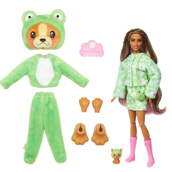 Clearance Cutie Reveal Bambola Con Costume Di Peluche Da Cagnolino-Rana E 10 Accessori A Sorpresa Cambia Colore, Serie Amici Cuccioli Fashion Dolls