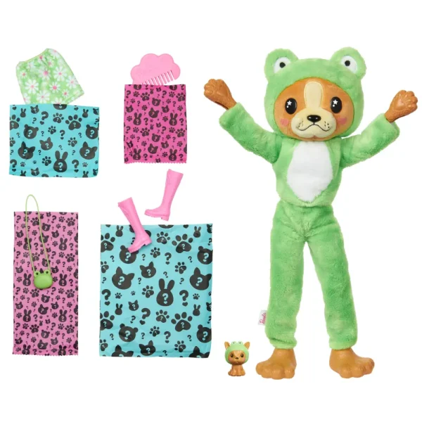 Clearance Cutie Reveal Bambola Con Costume Di Peluche Da Cagnolino-Rana E 10 Accessori A Sorpresa Cambia Colore, Serie Amici Cuccioli Fashion Dolls