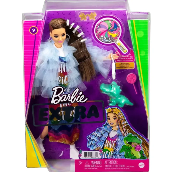 Shop Extra Bambola Mora Con Capelli Lunghi E Giacca Blu, Cucciolo Di Coccodrillo, 3+ Anni Fashion Dolls