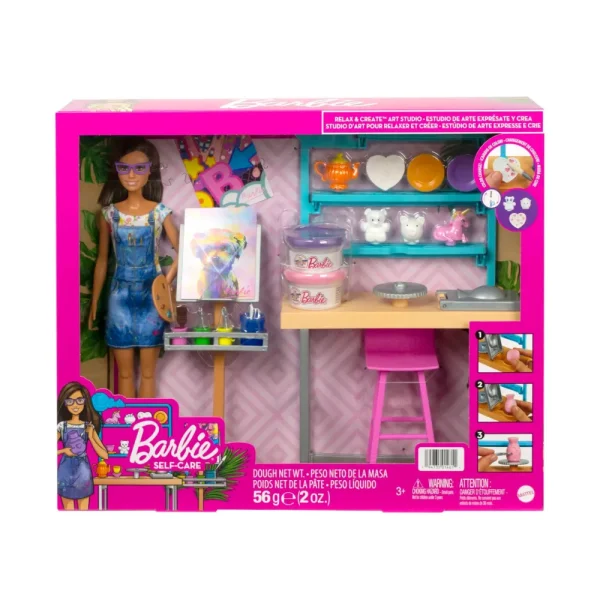 Store Studio D'Arte Creativita E Relax, Bambola , Oltre 25 Accessori Per Creare E Dipingere, Pasta Da Modellare, Stampi, Tele E Altro Ancora, Giocattolo Per Bambini Dai 3 Ai 7 Anni Fashion Dolls