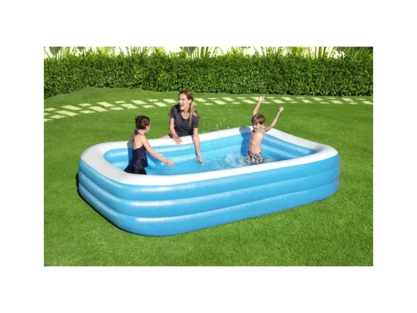 Shop Piscina Family Rettangolare A 3 Anelli Cm. 305X183X56 Gonfiabili Per Bambini