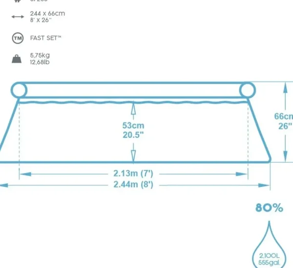Store Piscina Fast Set 244X66 Cm Piscine Da Giardino