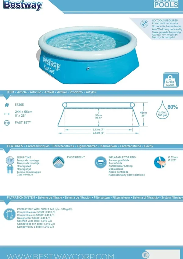 Store Piscina Fast Set 244X66 Cm Piscine Da Giardino