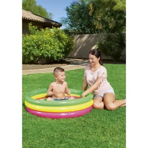 Outlet Piscina Summer 3 Anelli Color Con Fondo Gonfiabile 102X25 Cm Gonfiabili Per Bambini