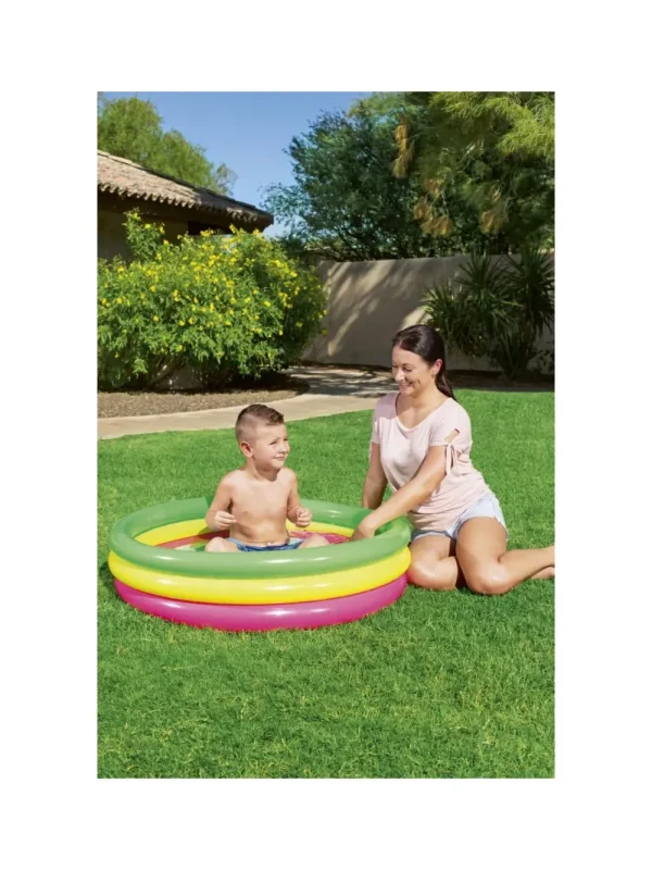 Outlet Piscina Summer 3 Anelli Color Con Fondo Gonfiabile 102X25 Cm Gonfiabili Per Bambini