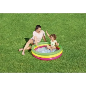 Outlet Piscina Summer 3 Anelli Color Con Fondo Gonfiabile 102X25 Cm Gonfiabili Per Bambini