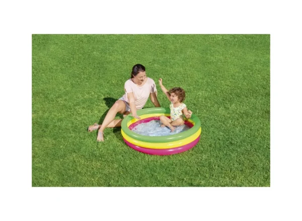 Outlet Piscina Summer 3 Anelli Color Con Fondo Gonfiabile 102X25 Cm Gonfiabili Per Bambini