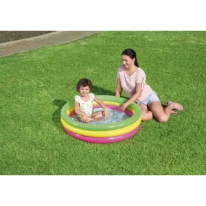 Outlet Piscina Summer 3 Anelli Color Con Fondo Gonfiabile 102X25 Cm Gonfiabili Per Bambini