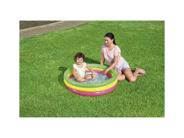 Outlet Piscina Summer 3 Anelli Color Con Fondo Gonfiabile 102X25 Cm Gonfiabili Per Bambini