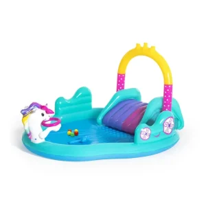 Cheap Play Center Magico Unicorno 274X198X137 Cm, Con Scivolo, Gioco Anelli E Bacchetta Magica Gonfiabili Per Bambini