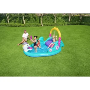 Cheap Play Center Magico Unicorno 274X198X137 Cm, Con Scivolo, Gioco Anelli E Bacchetta Magica Gonfiabili Per Bambini
