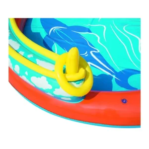 Cheap Play Center Vulcano 265X265X104 Cm Con Fondo Gonfiabile, Scivolo, Spruzzo, Gioco Con Anello E Palline Gonfiabili Per Bambini
