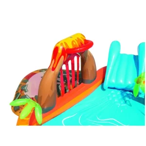 Cheap Play Center Vulcano 265X265X104 Cm Con Fondo Gonfiabile, Scivolo, Spruzzo, Gioco Con Anello E Palline Gonfiabili Per Bambini