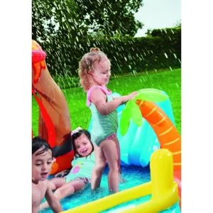 Cheap Play Center Vulcano 265X265X104 Cm Con Fondo Gonfiabile, Scivolo, Spruzzo, Gioco Con Anello E Palline Gonfiabili Per Bambini