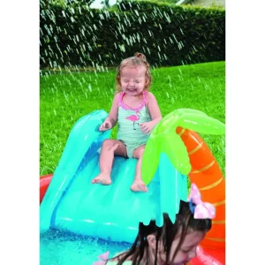 Cheap Play Center Vulcano 265X265X104 Cm Con Fondo Gonfiabile, Scivolo, Spruzzo, Gioco Con Anello E Palline Gonfiabili Per Bambini