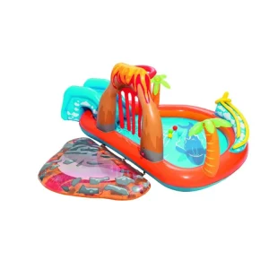Cheap Play Center Vulcano 265X265X104 Cm Con Fondo Gonfiabile, Scivolo, Spruzzo, Gioco Con Anello E Palline Gonfiabili Per Bambini