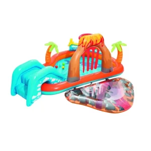 Cheap Play Center Vulcano 265X265X104 Cm Con Fondo Gonfiabile, Scivolo, Spruzzo, Gioco Con Anello E Palline Gonfiabili Per Bambini