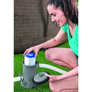 New Pompa Filtro 2.006 Lt/H Piscine Da Giardino