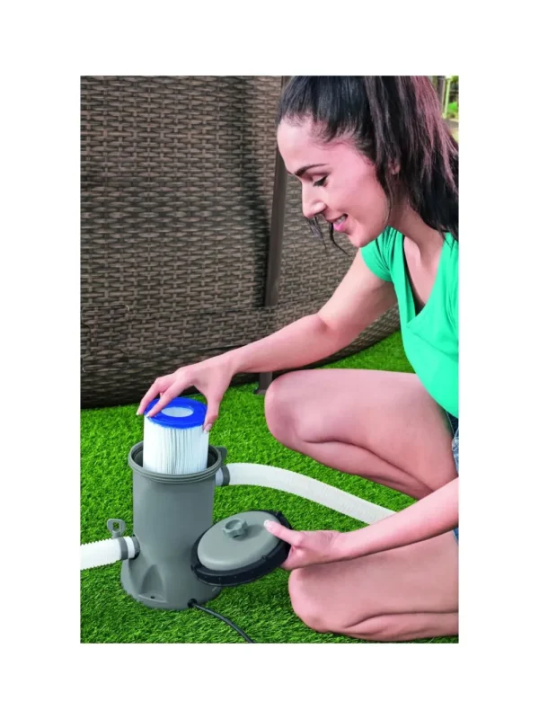 New Pompa Filtro 2.006 Lt/H Piscine Da Giardino