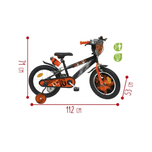 Best Sale Bicicletta 16 Arancione. 2 Freni Caliper Borraccia E Mascherina Frontale E Disco Colorato Nella Ruota Anteriore Inclusi Adatta Per Bambini Dai 8-12 Anni Biciclette Per Bambini