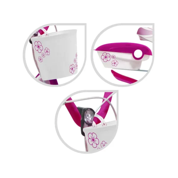 Store Bicicletta 14 Fucsia Bauletto, Cestello E Disco Colorato Nella Ruota Anteriore Inclusi Adatta Per Bambini Dai 5-7 Anni Biciclette Per Bambini