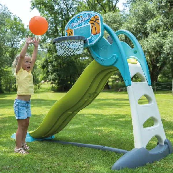 Hot Canestro 3 In 1 Compatibile Con Gli Scivoli Di Casette Per Bambini