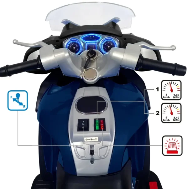 Clearance Carabineri Moto 12V Ce, Moto Elettrica Carabinieri Con Luci E Suono,Per Bambini/E Dai 3 Anni Cavalcabili Elettrici