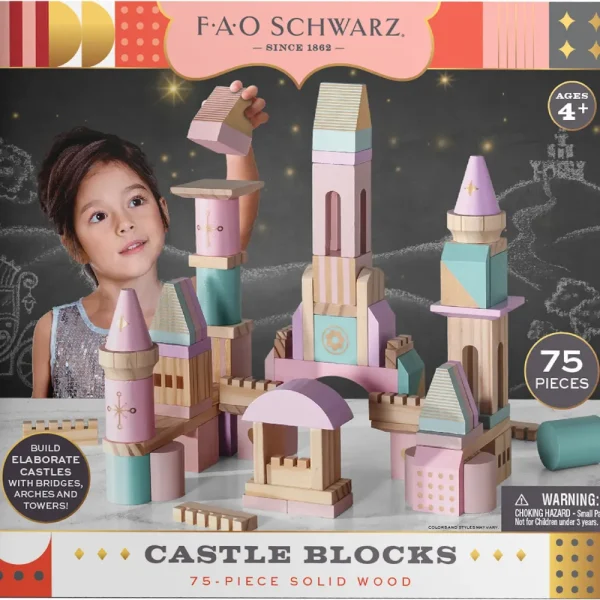 Cheap Castello Di Mattoncini In Legno Colorati Da 75 Pezzi Giochi Musicali
