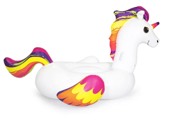 Fashion Cavalcabile Fashion Unicorno Luxury , Cm 224 164, Con Maniglie Gonfiabili Per Bambini