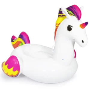 Fashion Cavalcabile Fashion Unicorno Luxury , Cm 224 164, Con Maniglie Gonfiabili Per Bambini