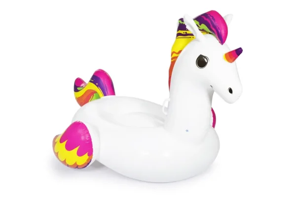 Fashion Cavalcabile Fashion Unicorno Luxury , Cm 224 164, Con Maniglie Gonfiabili Per Bambini