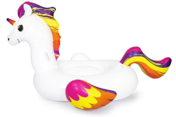 Fashion Cavalcabile Fashion Unicorno Luxury , Cm 224 164, Con Maniglie Gonfiabili Per Bambini