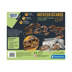 Shop Clementoni 19324 Archeogiocando Kit T-Rex 2In1 Giochi Scientifici