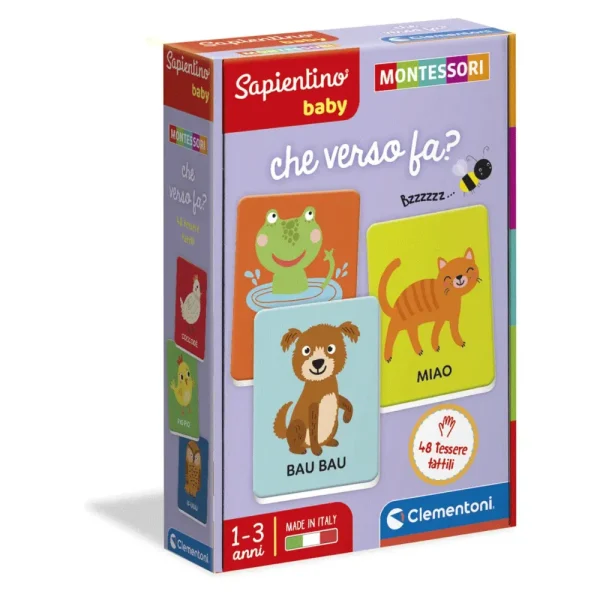 Outlet Clementoni 16433 Montessori Baby Che Verso Fa 48 Carte Tattili Primi Apprendimenti