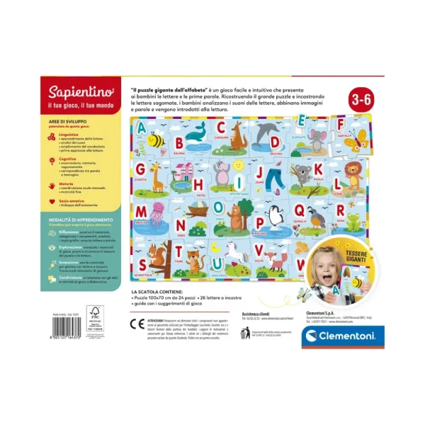 Hot Clementoni 16437 Puzzle Gigante Del Alfabeto Con Maxi Tessere Puzzle Per Bambini