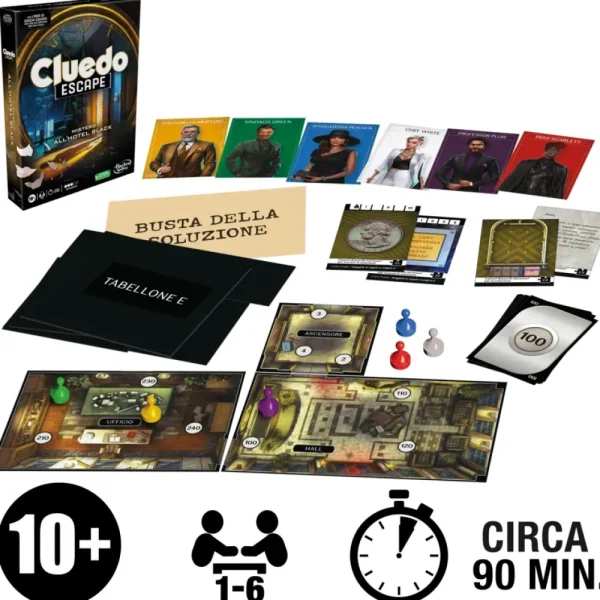 Fashion Cluedo Escape Mistero All'Hotel Black, Gioco Da Tavolo, Giochi In Versione Escape Room Da Risolvere 1 Volta Sola, Giochi Di Mistero, Dai 10 Anni In Su Giochi Di Strategia