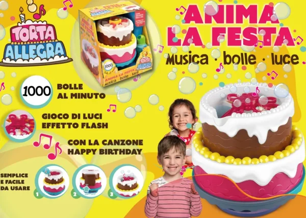 Best Coloratissima Torta Di Compleanno Sparabolle Con Luci E Musica Pistole Ad Acqua