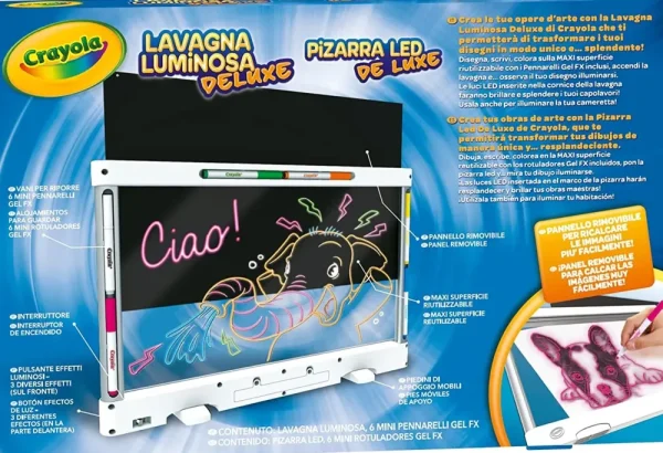 Hot Lavagna Luminosa Deluxe Maxi Superficie, Super Lavagna Cancellabile Per Colorare, Eta Consigliata: 6-10 Anni Cancelleria E Accessori