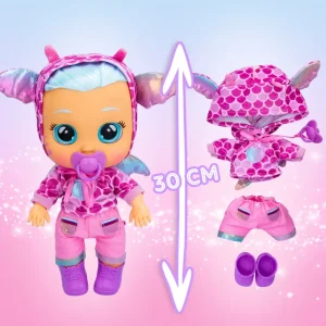 Outlet Dressy Bruny, Bambola Interattiva Che Piange Lacrime Vere, Con Capelli Veri E Colorati, Ciuccio, Vestitini E Scarpine Luccicosi.. Bambolotti