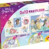 Outlet Disney Puzzle Maxifloor 2 X 12 Princess Puzzle Per Bambini