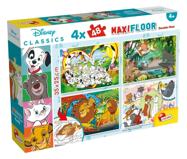 Best Disney Puzzle Maxifloor 4 X 48 Classic Misto Puzzle Per Bambini