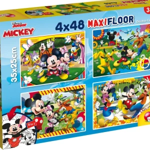 Best Sale Disney Puzzle Maxifloor 4 X 48 Mickey Puzzle Per Bambini