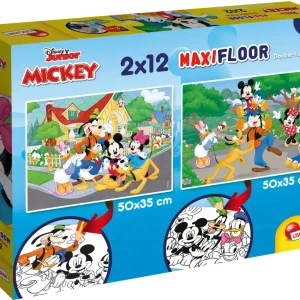 Sale Disney Puzzle Maxifloor 2 X 12 Mickey Puzzle Per Bambini