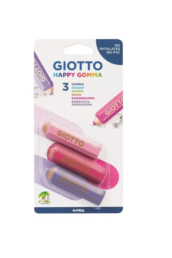 Online Happy Gomma Confezione 3 Gomme A Forma Di Matita Cancelleria E Accessori