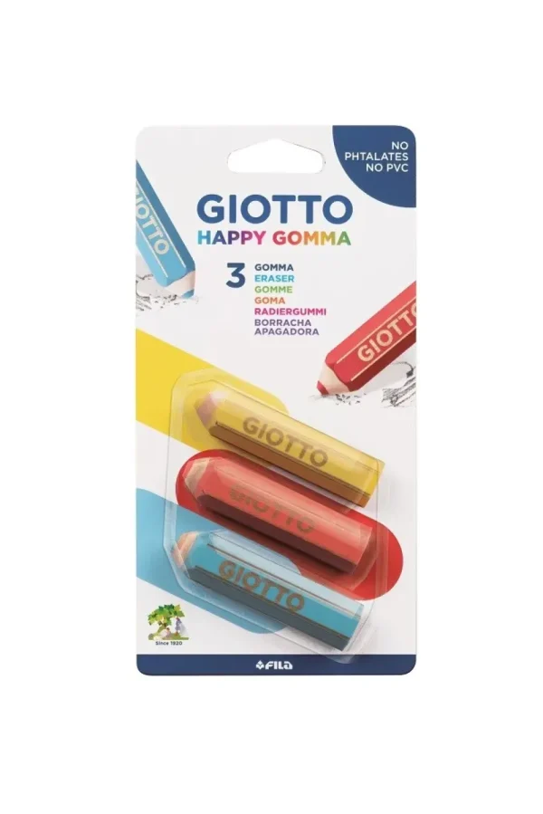 Online Happy Gomma Confezione 3 Gomme A Forma Di Matita Cancelleria E Accessori