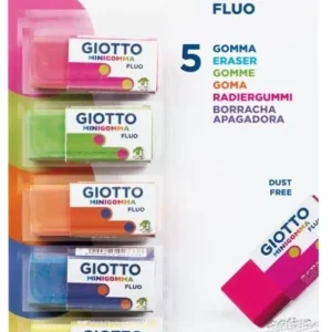 Hot Mini Gomma Fluo Confezione 5 Minigomme Colori Fluo Cancelleria E Accessori